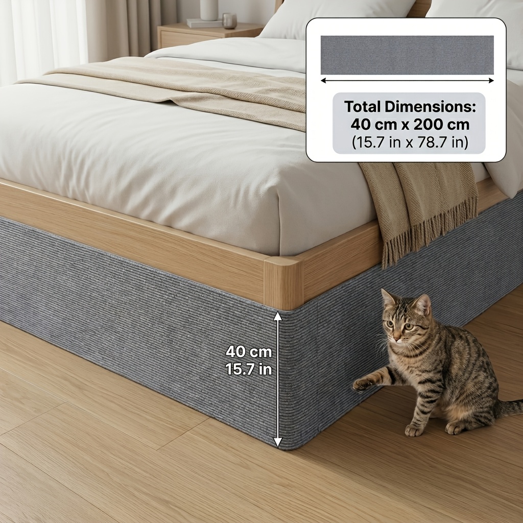 TEMU Self-adhesive Anti-cat Scratch Bed Guard Protective Mat, Which Seals Under The Bed To Prevent Cats From Crawling In And Hiding. Made Of