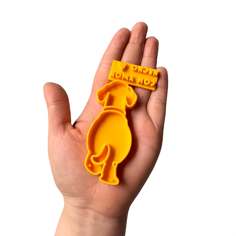 TEMU 2pcs Chubby Dog Silhouette Clay Stamps, 3d Printed, Plastic Material, For Handmade Ceramic Plates, Mugs, And Pottery, Beginner-friendly, Ideal