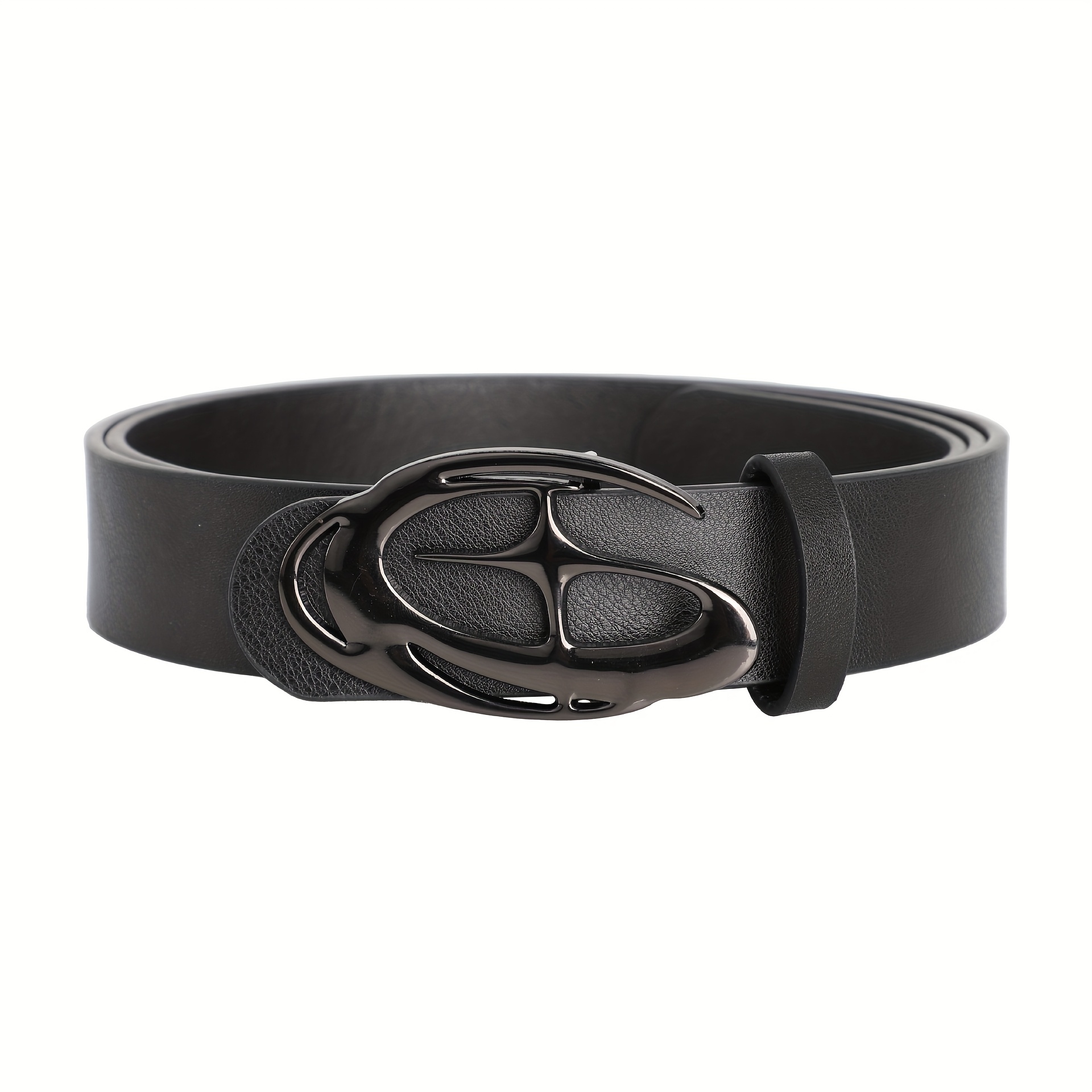 E-shop INS Auszeichnung Saturn Unisex Gürtel Dekorativer Gürtel Vintage Schwarze Metallschnalle Kopf Einfacher Hosen Gürtel