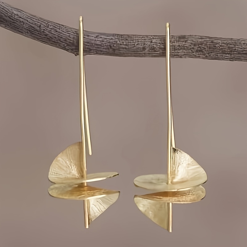 TEMU A Pair Of Unique And Creative Golden Rotating Earrings, Bohemian Style, Elegant And Simple Yet Exquisite Fashion Jewelry For Women, Suitable For