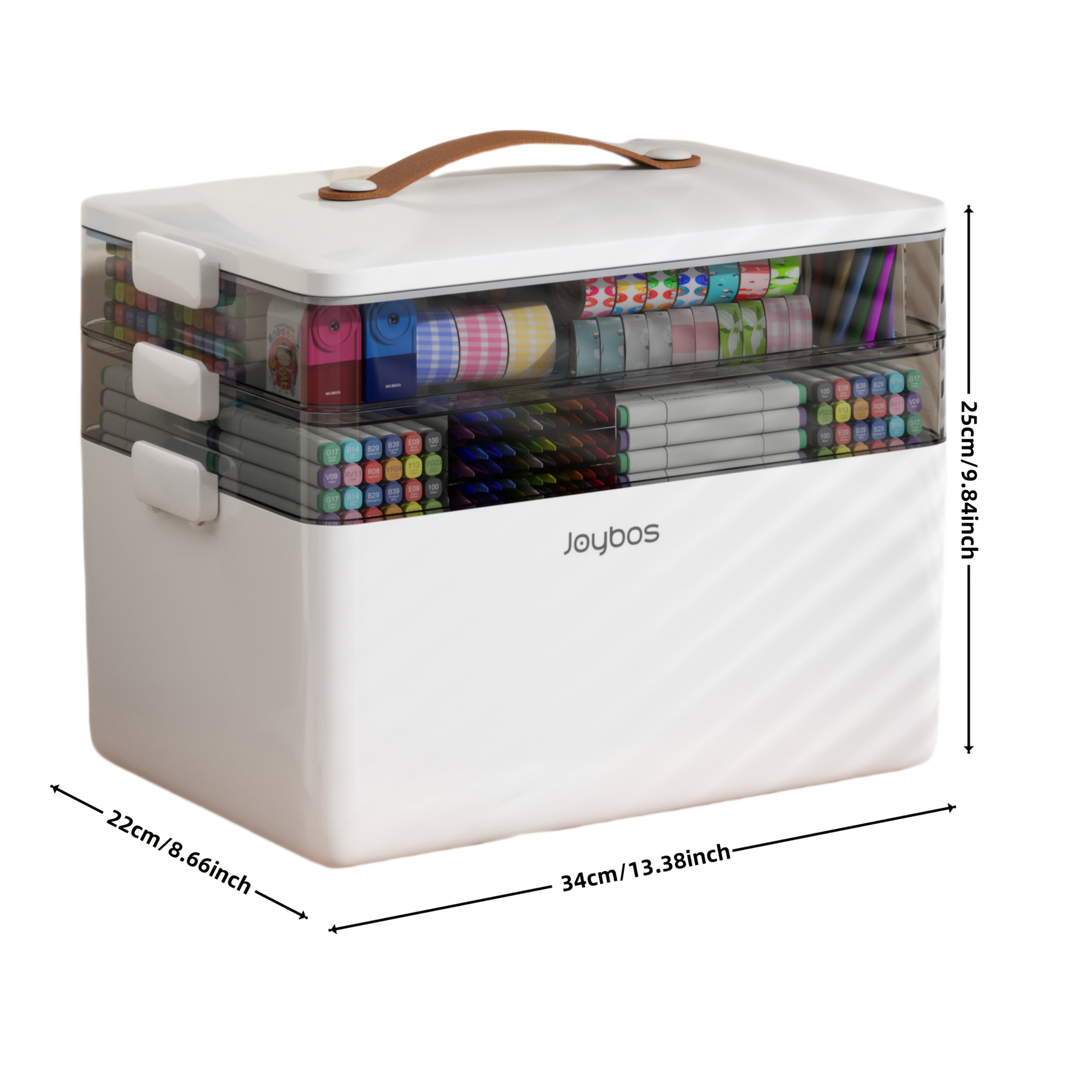 TEMU Joybos Multipurpose Storage Box, 3-layer With Lids, Organizer Folding Tool Box, Art & Crafts Case, Sewing Supplies Organizer, Aid Organizer,