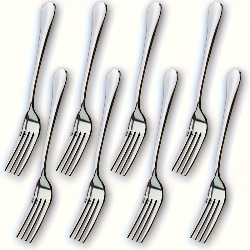 

Stainless Steel Dinner Forks Set - 8/12 Pieces, Elegant Flatware For Dining, Kitchen, Restaurant Use