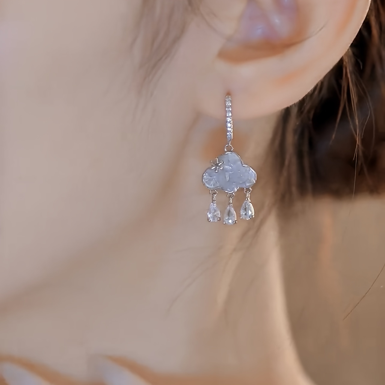 TEMU Elegantes pendientes colgantes de con borlas de cristal artificial, ideales para a día y banquetes. Un regalo para .