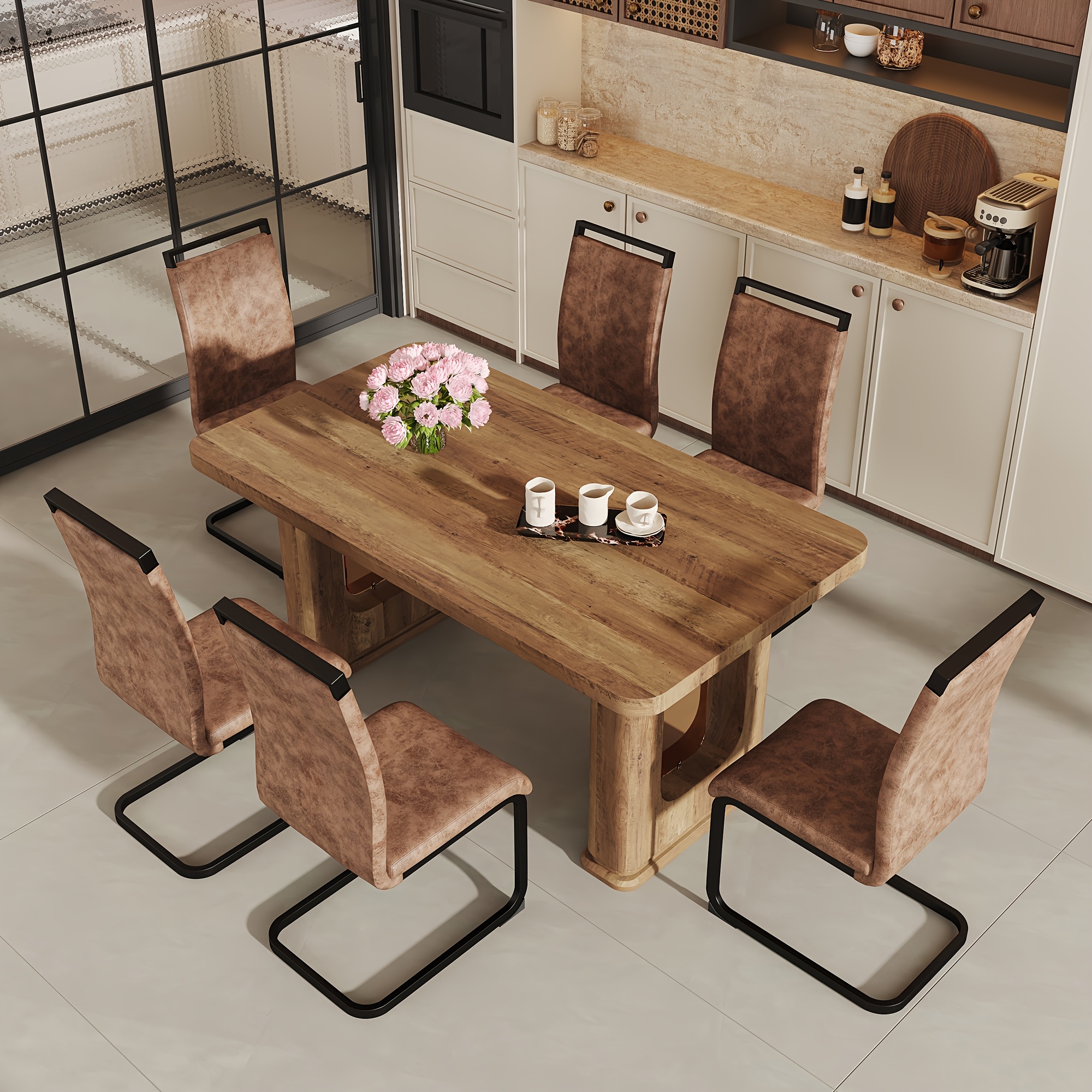 dinner table with chairs sold on Temu United States - Main Image