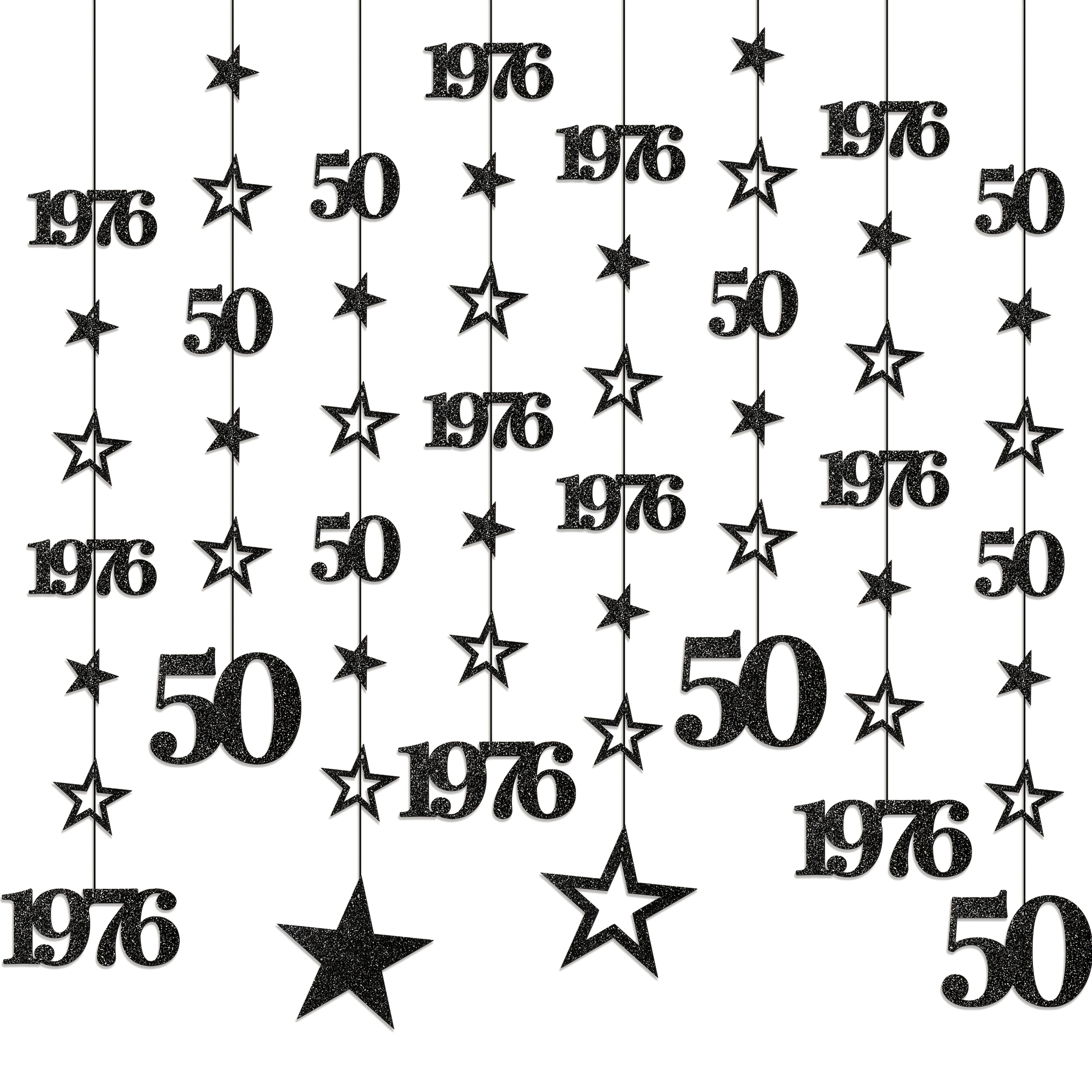 Image of 50 Streamer Set, Metallic Hanging Background Decoration For Girls 50st Birthday, Legal, Fifty Anniversary, Wedding Accessories