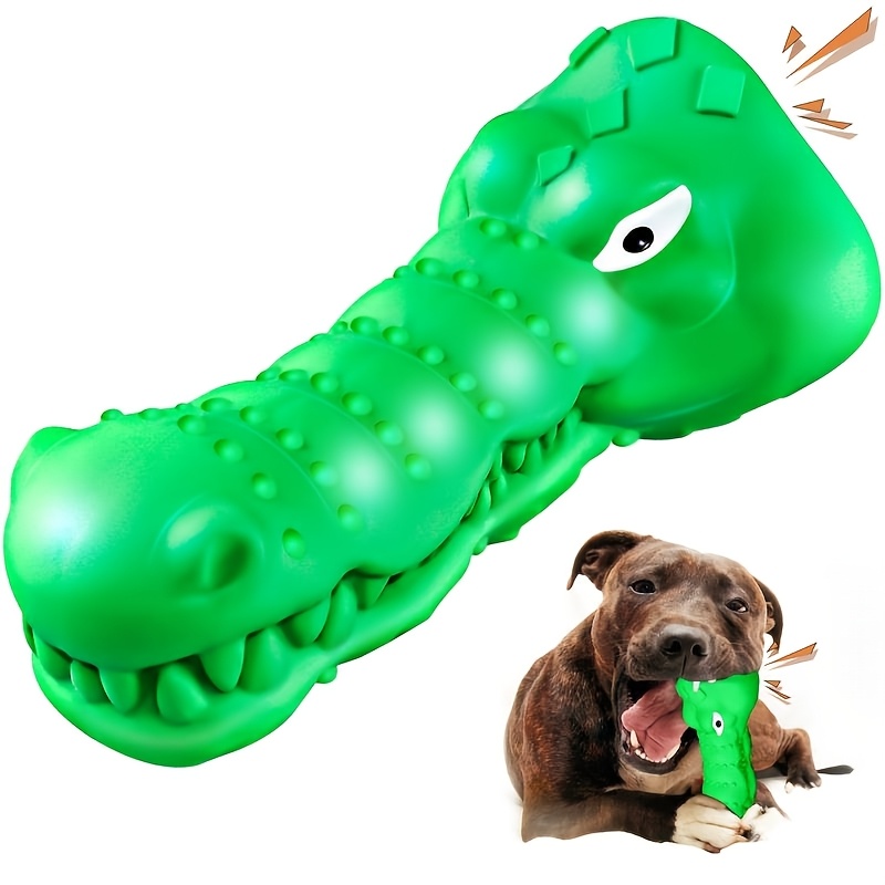 

Indestructible Crocodile-shaped Dog Chew Toy - Rubber For All Breeds, Aggressive Fun For Small To Large Dogs, Non-damaging Teeth Cleaning Design, Dog Toys For Aggressive Chewers