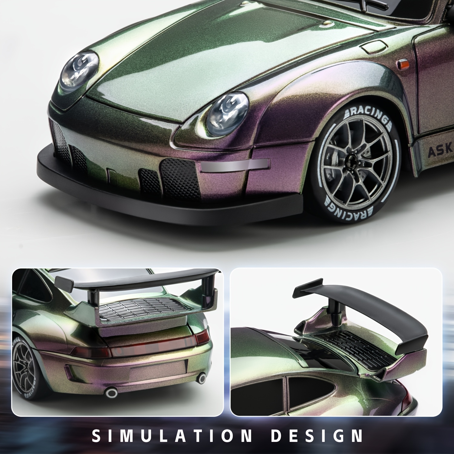 1:24RC Drift Car, Four-color for PORSCHE Car, 20km/h High-speed Rc Car, 4WD RemoteControl Car with Tire Roadblocks And LED Lights Batteries Suitable for Children Over 8 Years Old Birthday, Holiday Gifts