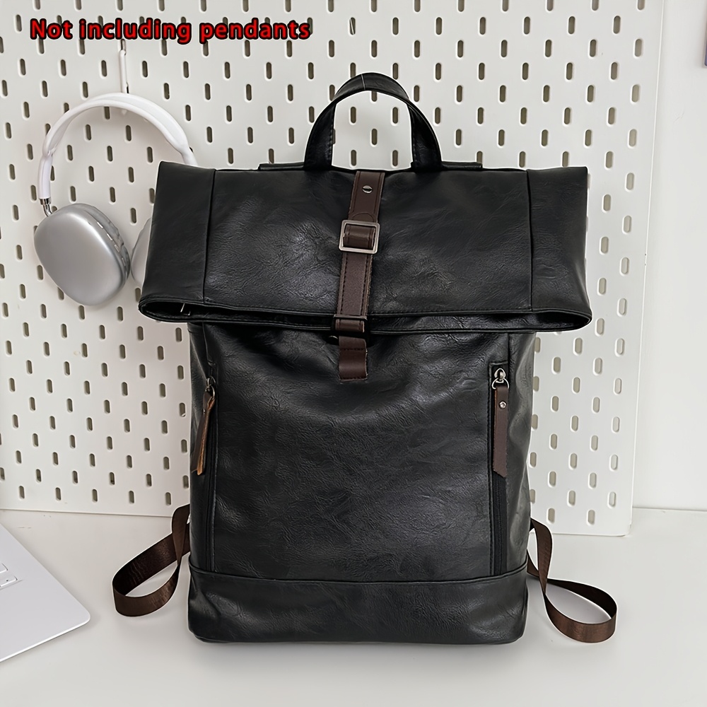 Image of Pu Backpack Women's Large Capacity Laptop Bag Ladies Business Casual Travel Bag Outdoor Bag