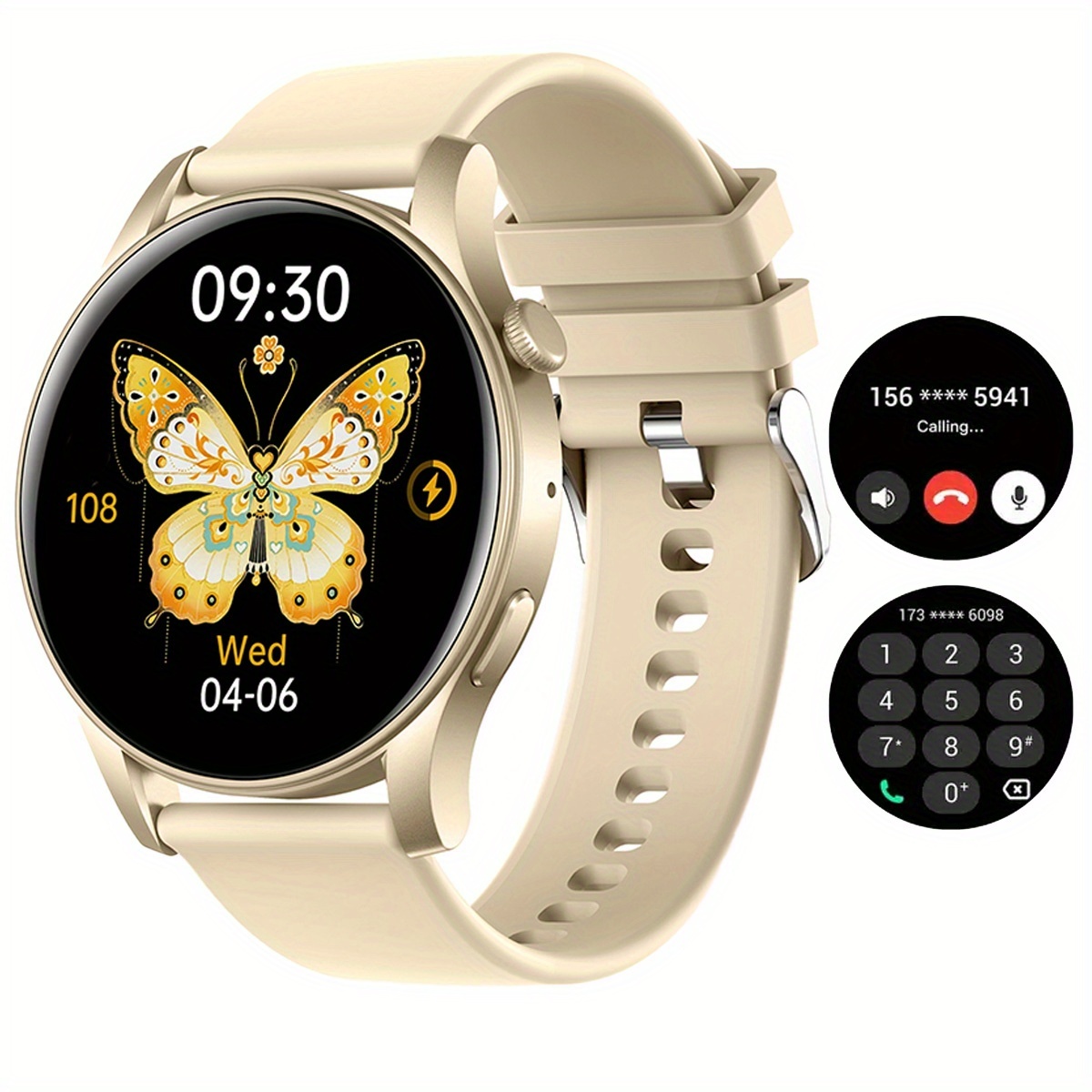Upgraded Smart Watch (Answer/Make Calls), 3.53 cm Display Smart Watch for Women Men, with Wireless Call/Receive Messages, Alarm Clock, Music Playback, Support Multiple Sports Modes, Step Calorie Counter for iPhone And Android Phone Watch