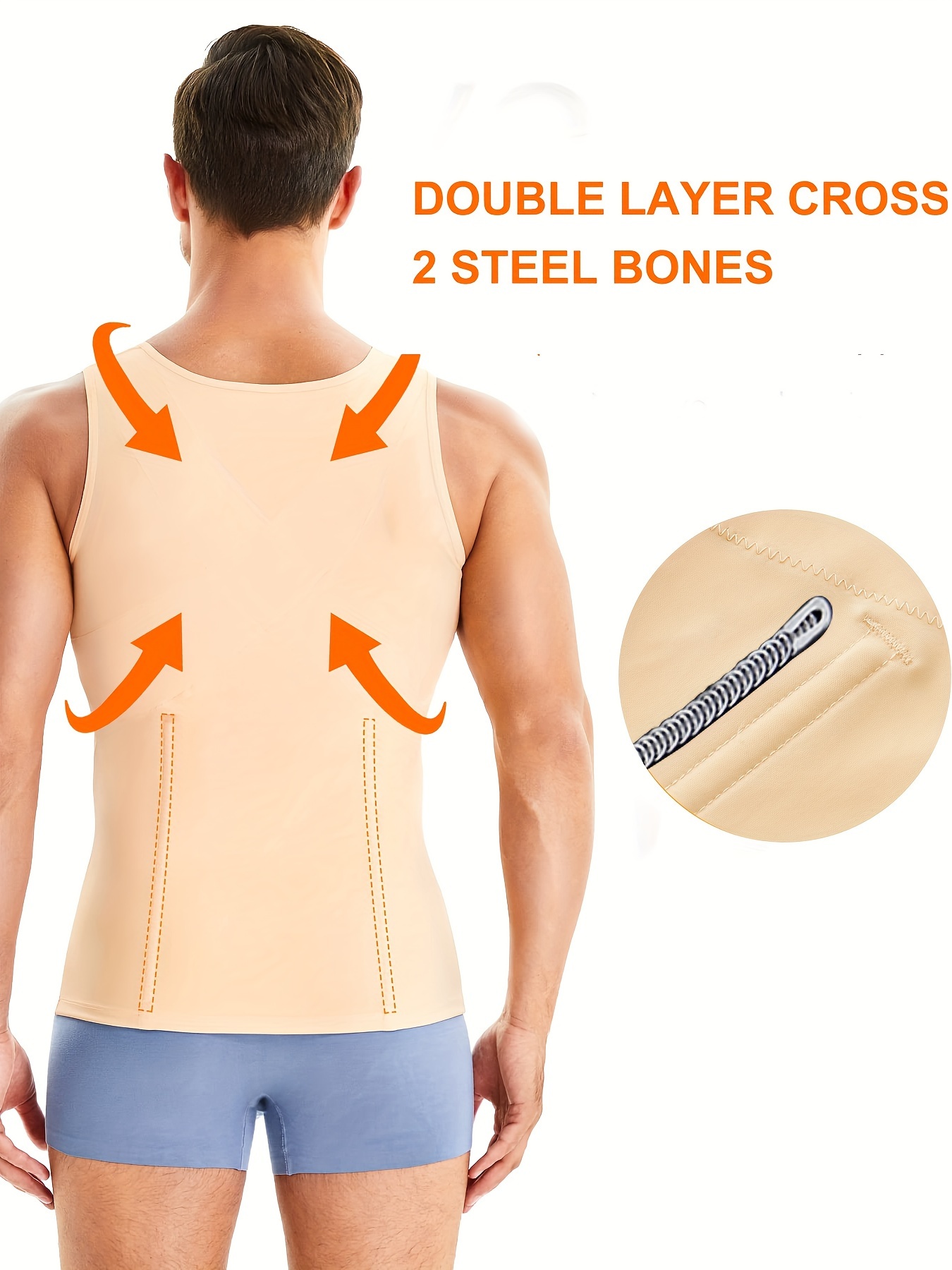   mens compression shirt tank   zipper body shapewear for men light   1