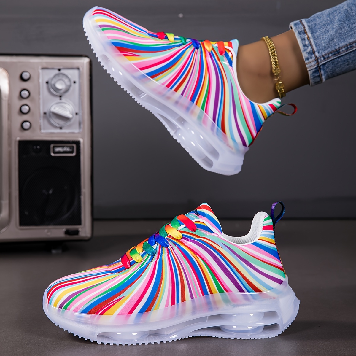 TEMU Women's Shoes, Walking Shoes, Women's Sports Shoes, Air-cushioned Running Shoes, Breathable Tennis Shoes, Lightweight Thick-soled Casual Shoes,