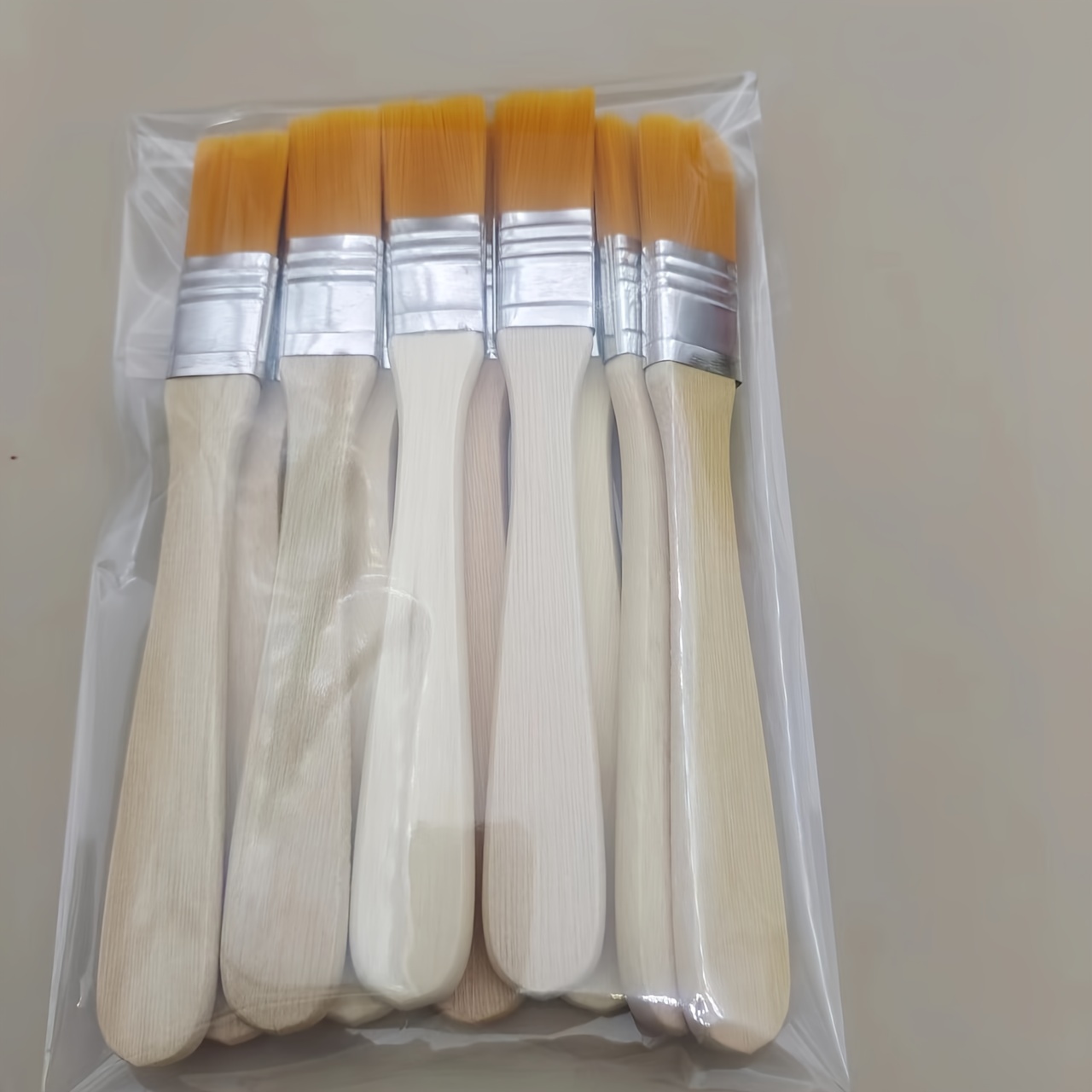 Image of 10pcs Nylon Art Brush Set With Wooden Handles For Acrylic, Oil & Watercolor Painting - Ideal For Students, Teachers & Artists, For Return School