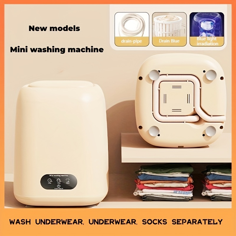 

Portable Mini Washing Machine, Underwear & Socks Washer For Washing And Spinning Clothes Separately (eu Plug)