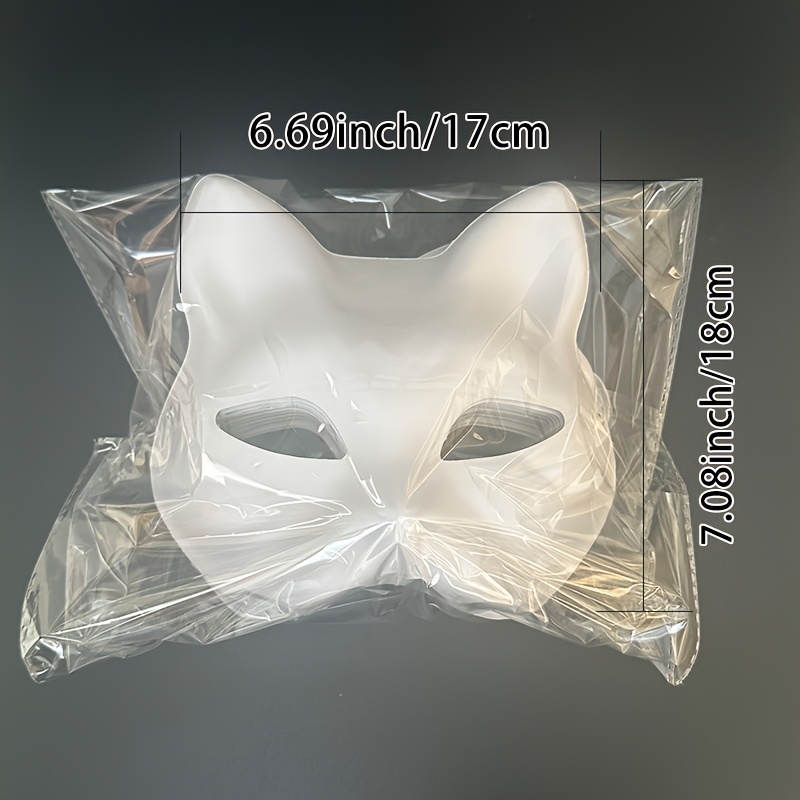 Diy Hand Drawn Cat Face Mask, Half Face Carnival Costume Party, Painted Face Mask, Halloween Mask