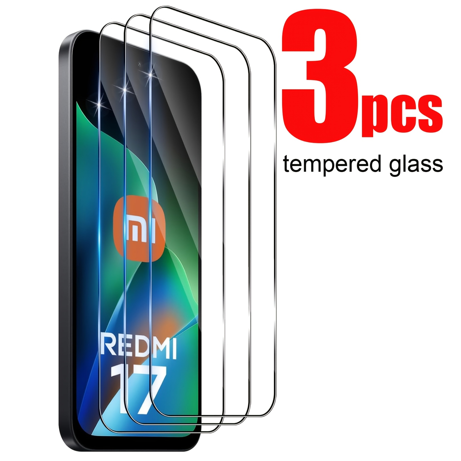 TEMU 3pcs Tempered Glass Screen Protector Film For Xiaomi Redmi 17 5g 4g 9h Hardness Screen Protector Anti-scratch
