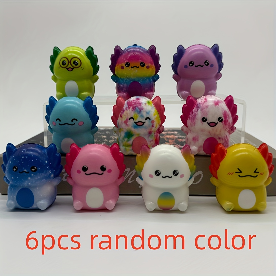 Image of Christmas Party Favors 6pcs Mini Axolotl Multi-item Party Favor Packs Easter Party Favors Gifts Games Prizes Cheap Toys Home Decorations Valentine's Day Gifts Random Color