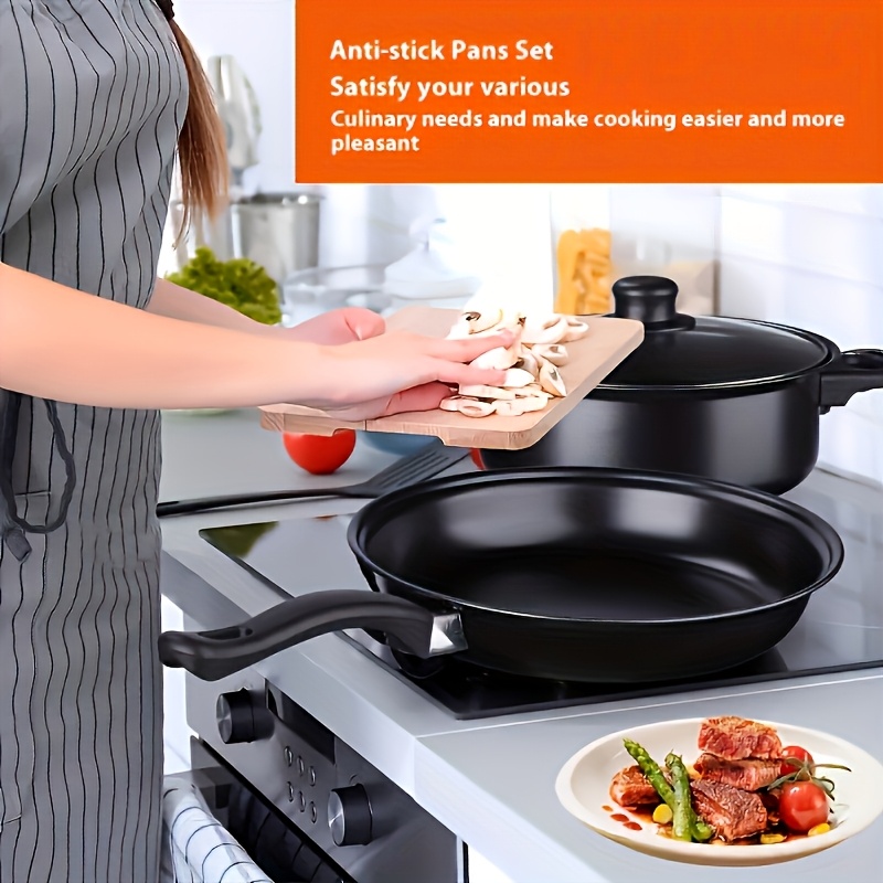  piece set of cookware electromagnetic stove low oil fume non stick pot multifunctional kitchen kitchen utensils platinum version details 1