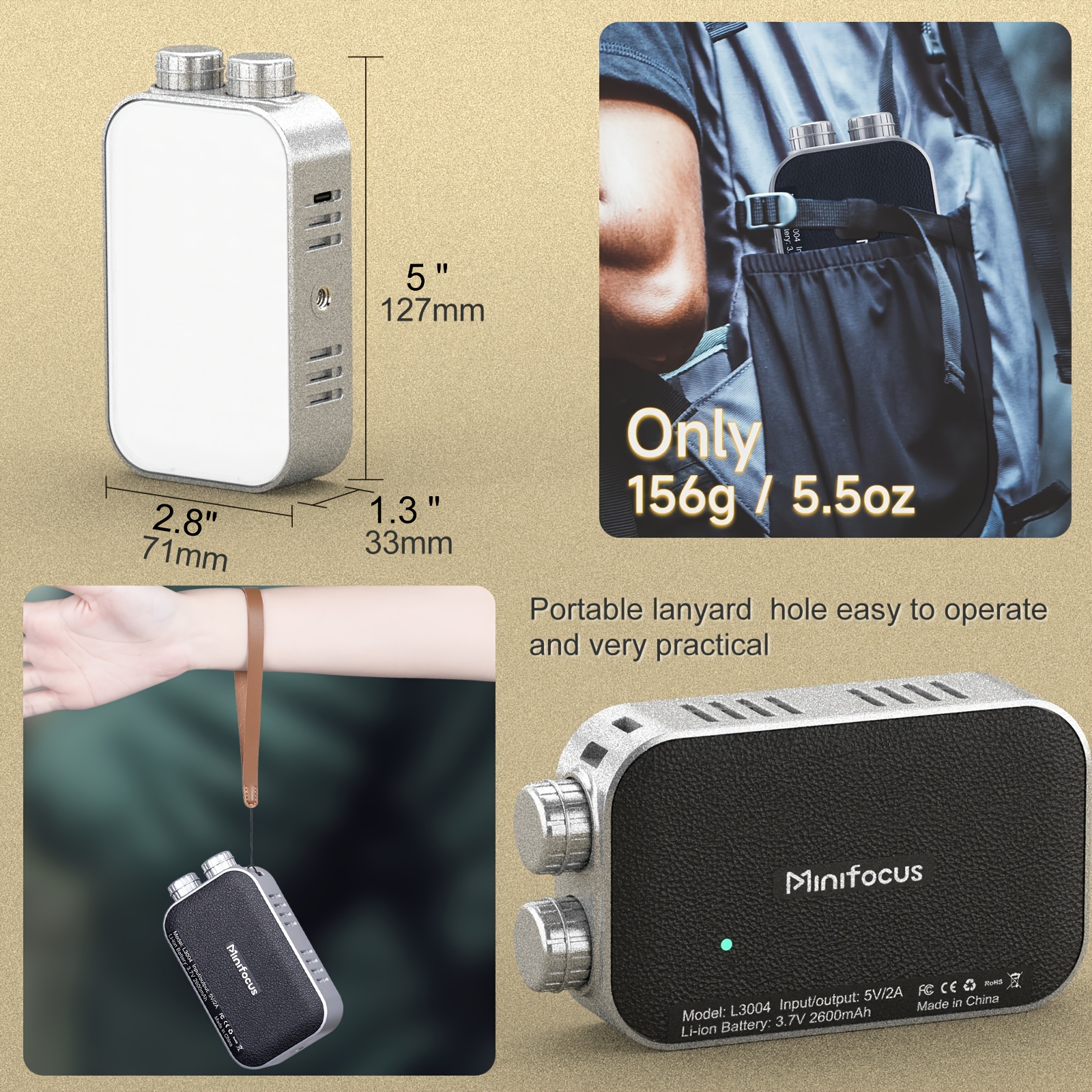 luce di riempimento rgb |   luce led fotografica a 360° a colori, luce intelligente per video di   a   completo   soffusa portatile per   di   televisiva.     (batteria/usb) + dimmerabile + batteria ricaricabile da 2600mah Dettagli dell'articolo 1