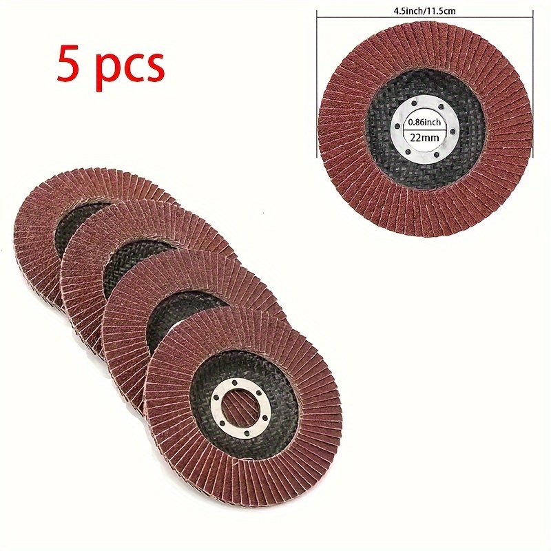 Image of 5pcs Zirconia Flap Disc Flap Wheel, Grinding Wheel 4.5 Inch Flap Disc, Flap Wheel For Wood And Metal Grinding
