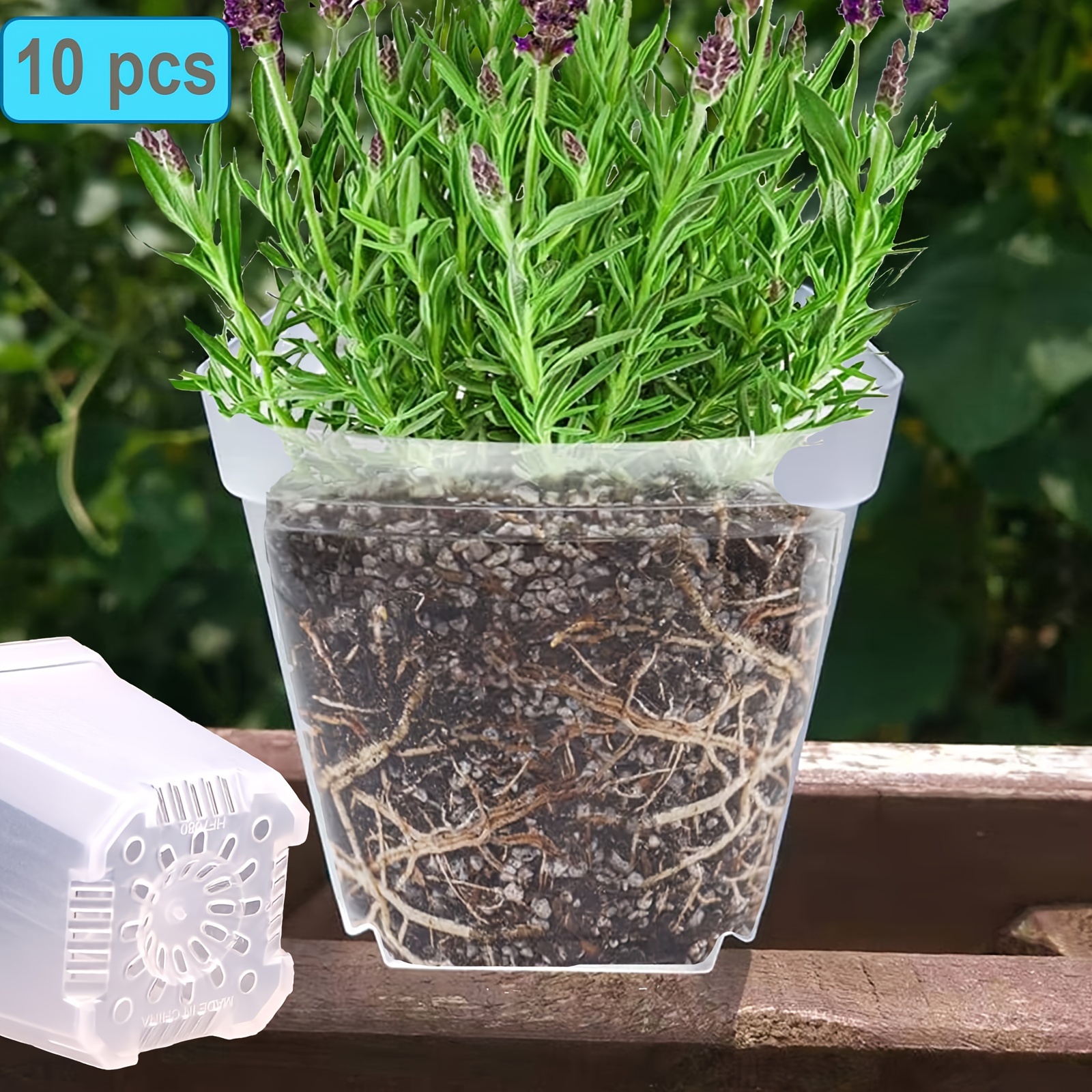 

10- Style Clear Plastic Square Nursery Pots With Drainage Holes, Transparent Pots For Indoor & Outdoor Garden, Office, And Balcony Decor