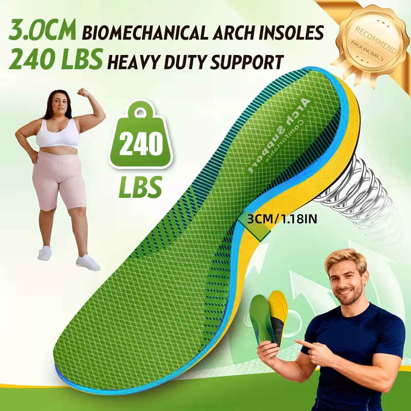 240 lbs strong arch support insoles high arch support sport insole for flat feet cushioning insoles able breathable for men women for work boots shoes running additions insoles for standing all day sprots Product details 4