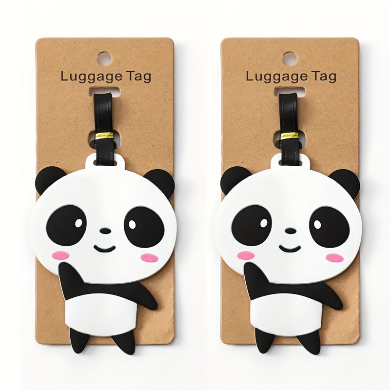 

2-pack Cute Luggage Tags With Silicone Strap, Animal Suitcase Id Tags, Cartoon Travel Accessory With Name Card Holder, -proof Silicone Luggage Charms For Travel Enthusiasts