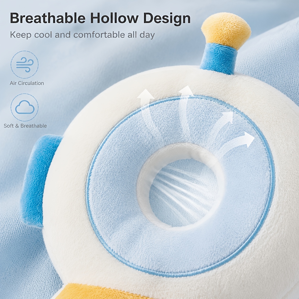 Baby cushion backpack view