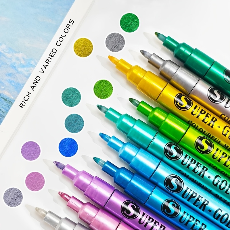 18 colors metallic paint marker pens 7mm glitter markers Temu