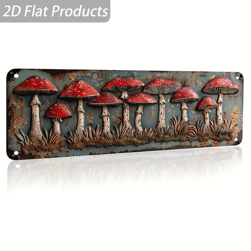 

Vintage Red Mushroom Stainless Steel Decorative Sign, 1pc Wall Hanging Plaque, Rustic Art For Home, Kitchen, Garage, Farm, Porch – Distressed Finish Signage, Garden Decor, Holiday & Party Gift