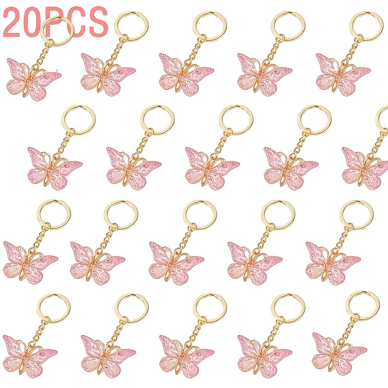 TEMU Regalo para Ella/Él, Llaveros de Mariposas Multicolores con , 20 Piezas, Paquetes de Llaveros Exquisitos para Fiestas. Llaveros Románticos de