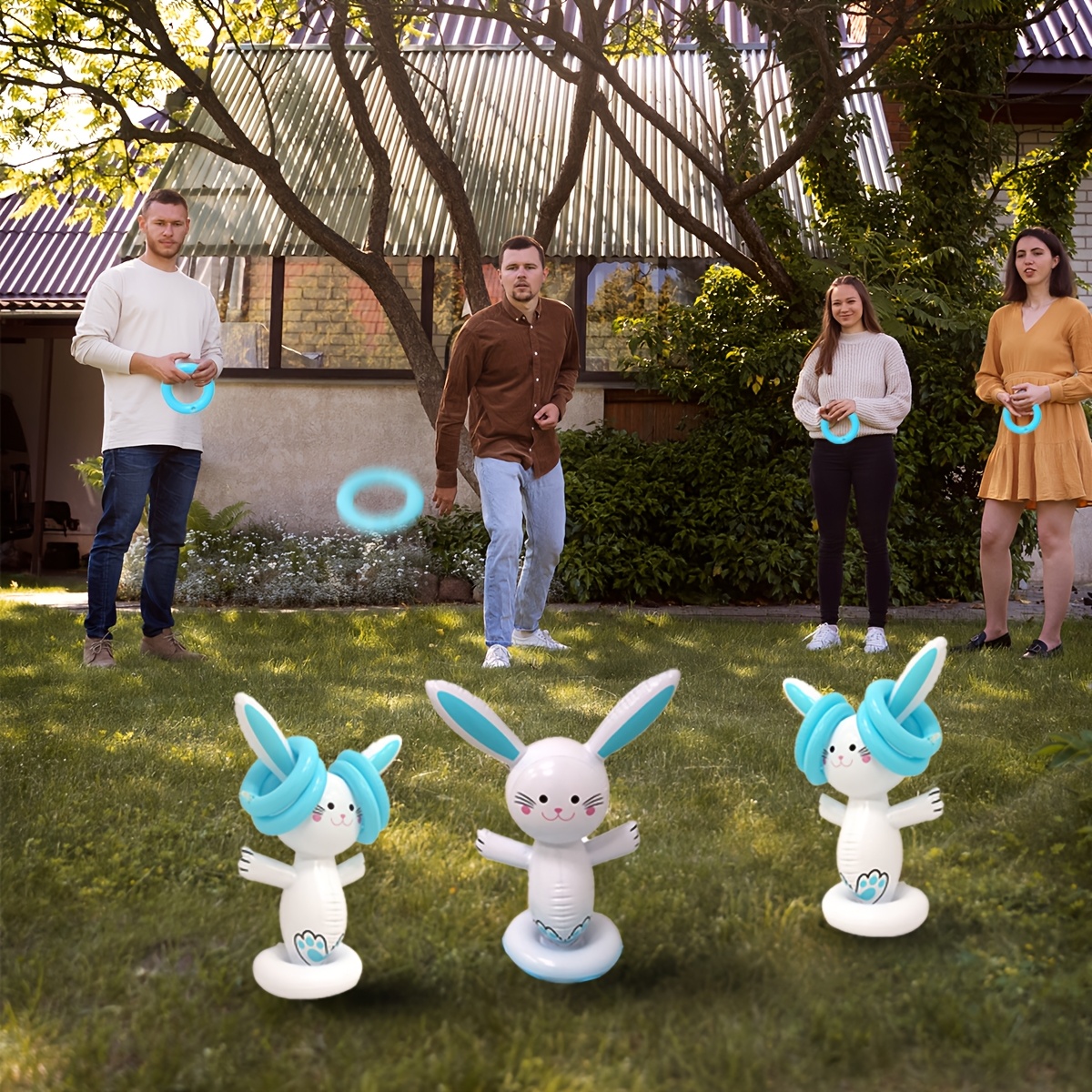

Easter Bunny Set - Pvc Outdoor Party Toy For Family , Pool Parties, And Lawn Events, Suitable For 14+