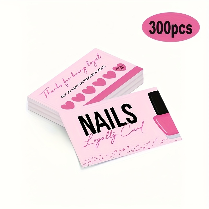 300pcs/pack Of Nail Care Cards Small Business Care Cards Business Card Nail Shop Loyalty Card - Specially Designed For Manicurist