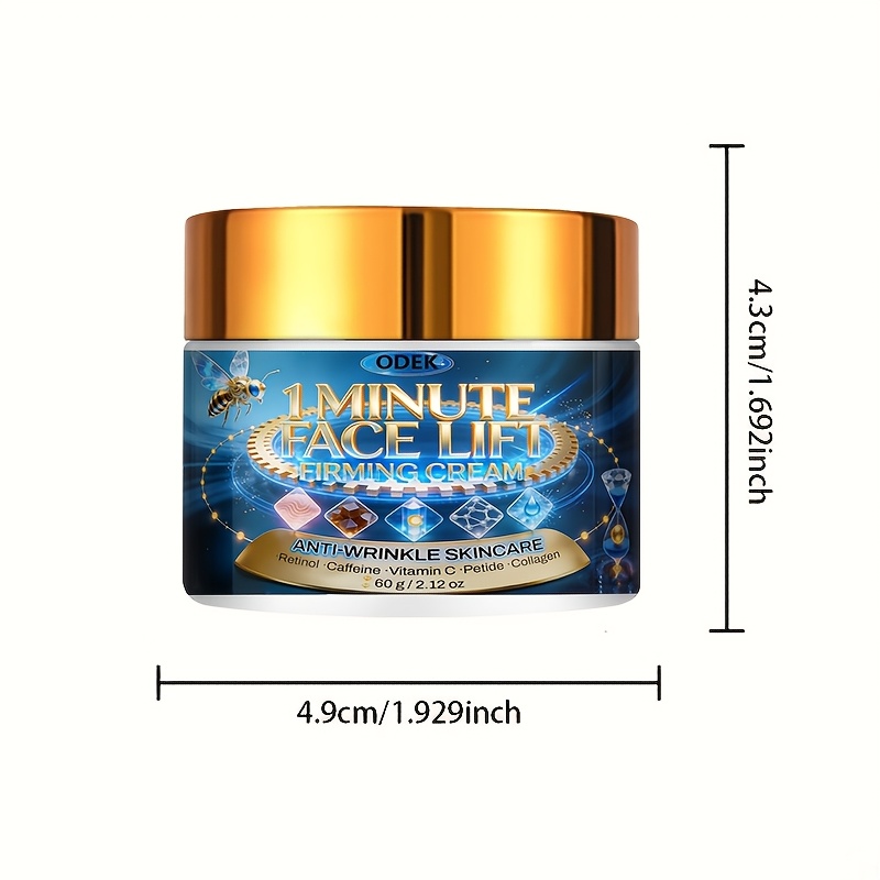 Image of 1-minute Instant Lifting Cream, And Sagging Skin, Moisturizes, Leaving Skin Looking And More , Improves Elasticity. With Retinol, Collagen Peptides, And Niacinamide Bee Venom. For Types