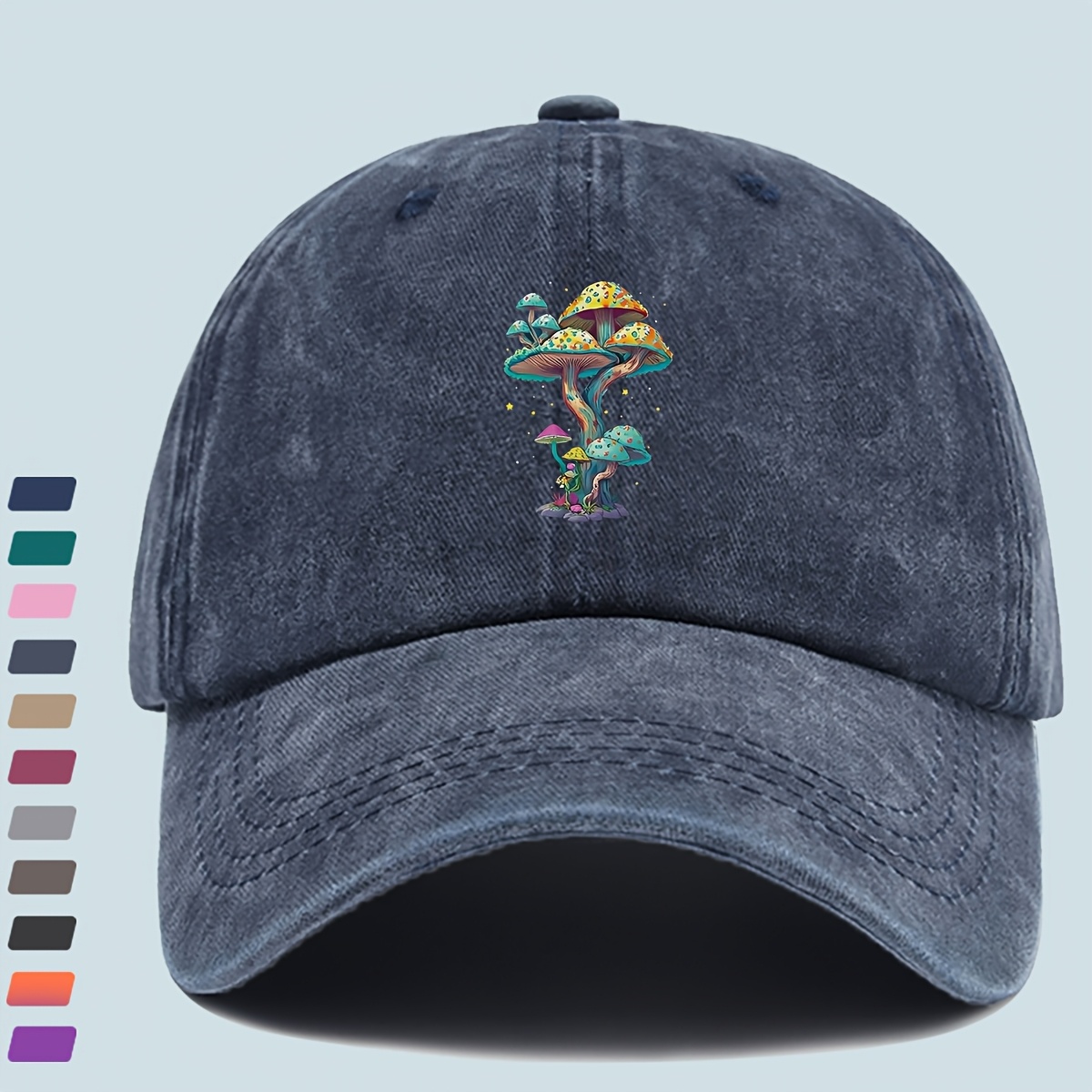 TEMU 1pc Vintage Women's Baseball Cap With , Printed And Washed For A . Stylish Outdoor Hat For Men And Women, Adjustable For A , Suitable For