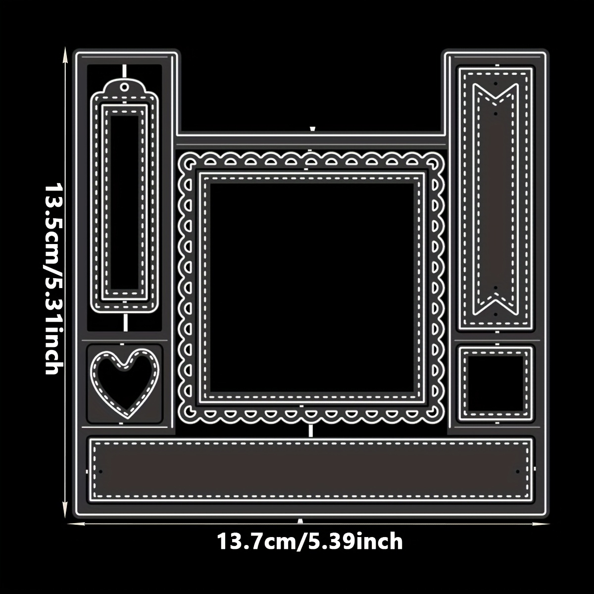 TEMU 1pc Folded Greeting Cards Metal Scrapbooking Dies For Diy Art, Albums, Journals, Greeting Cards Embossed Paper Crafts Decorative Greeting Cards