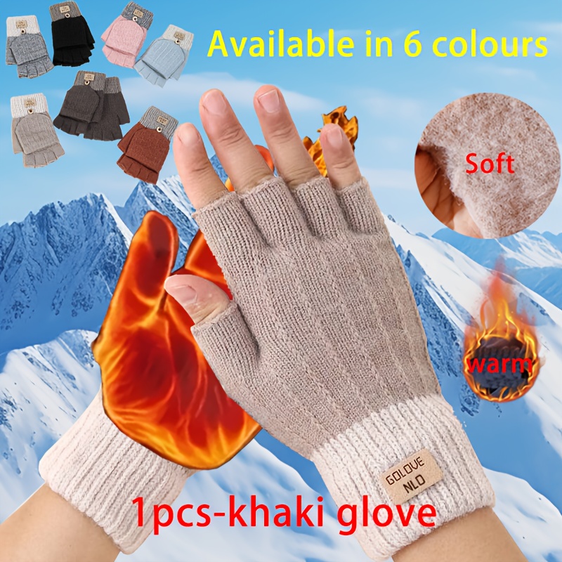 

1pair Winter Alpaca -friendly Screen Braided Gloves, Fits All, Outdoor Sports Mountaineering Skiing