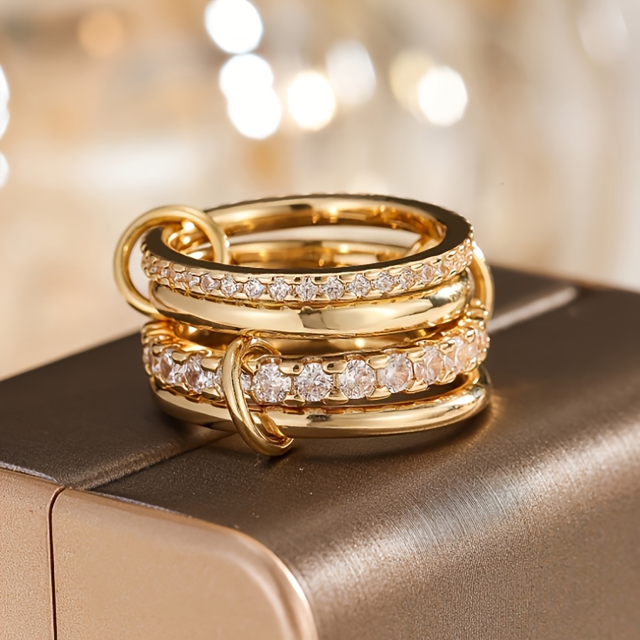 TEMU . Luxuriöser Premium Exquisiter Verriegelungsring Damen Date Geschenk