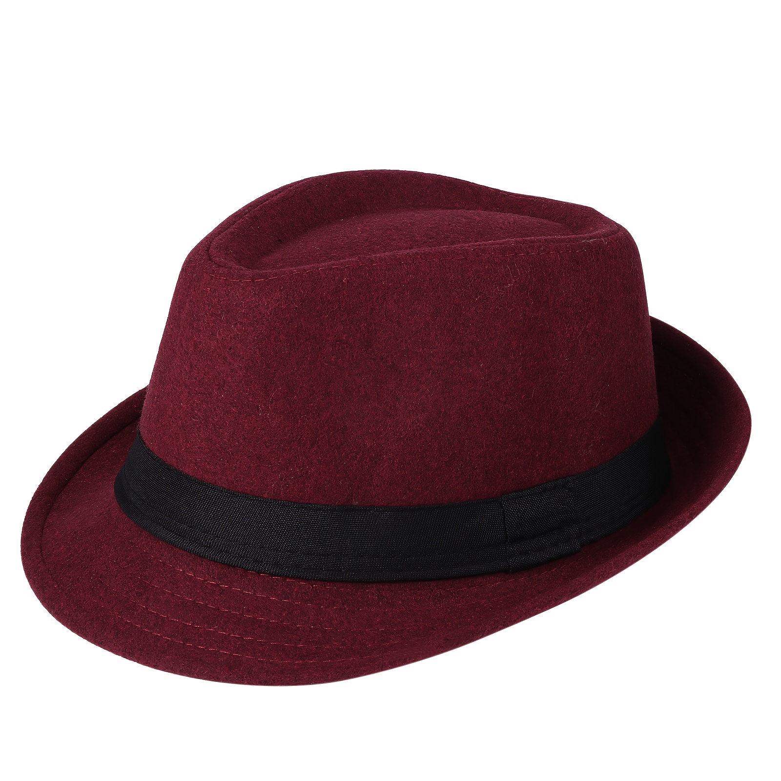 Image of Soft Velvet Jazz Hat: Unisex Autumn And Winter Warm Felt Hat - Stylish All-match Panama Hat - Hat, Seasonal Fashion, Elegant Design, Durable Material, Cozy Headwear, Fashion Accessory, Men And Women