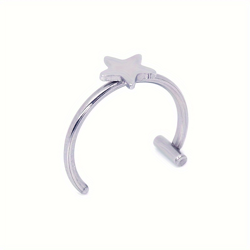Stainless Steel Star Lip Ring - Hypoallergenic, No Piercing Required, Cute & For Casual Attire Or Gifting