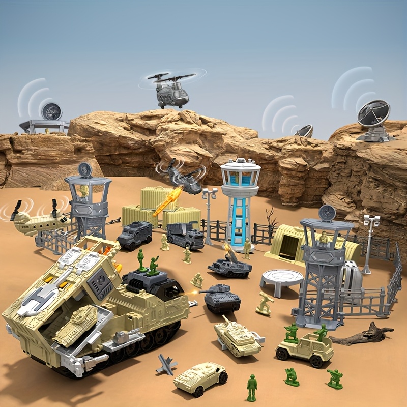 10 in military toy set army toy military base vehicles Temu