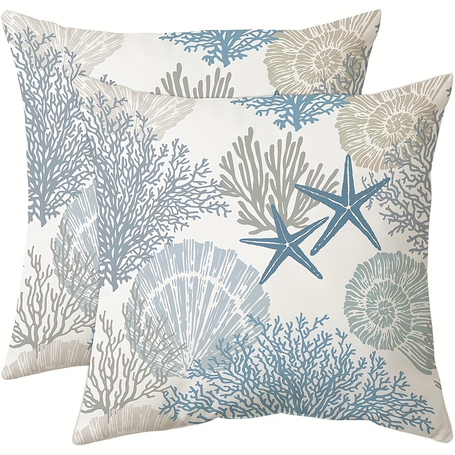 

2pcs 18x18, Starfish Decorative Cushion , For Decor -