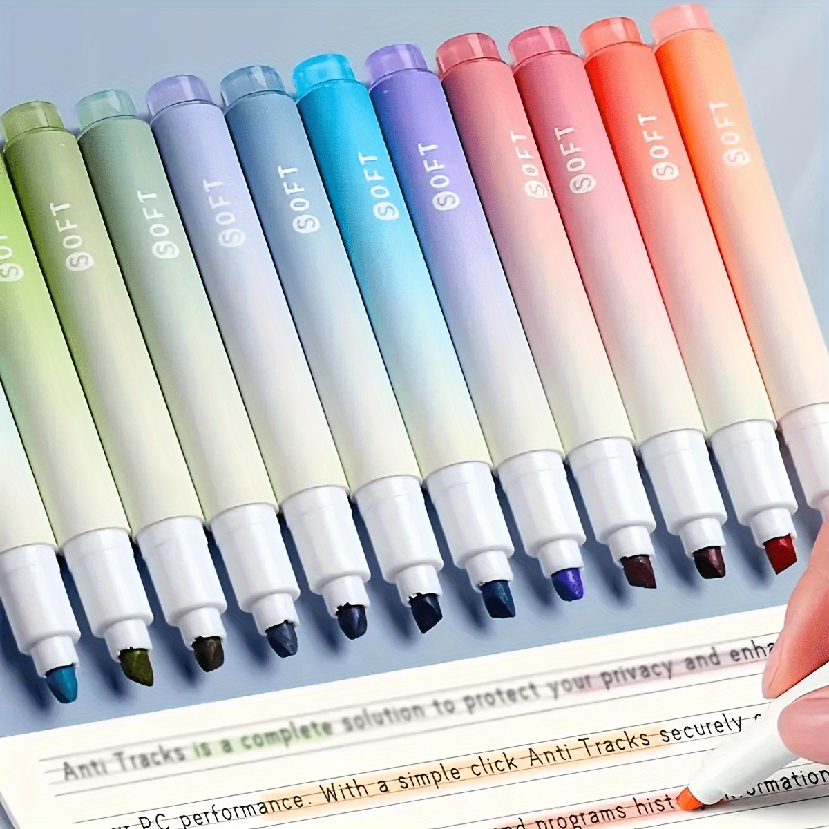 

12-pack Morandi Highlighter Pens For Journaling, Note-taking, And Drawing – Assorted Pastel Shades, Ideal For Students And Artists, 14+