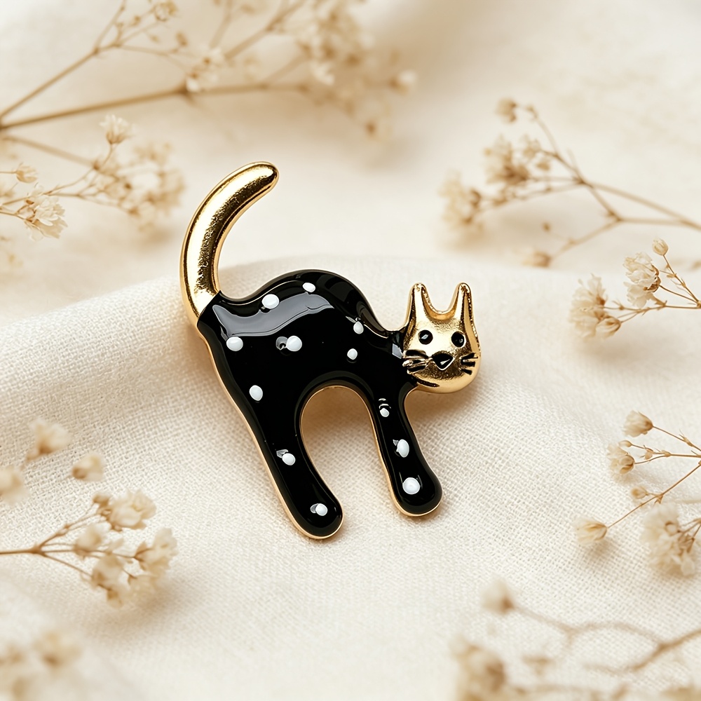 TEMU Broche adorable de gato , diseño en un gato y , exquisito con esmalte y , de usar y unisex, para fiestas de , temporada de graduación o regalos