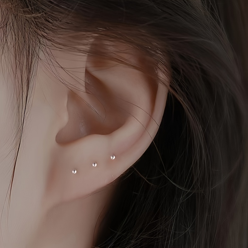 2 Pcs Set Tiny Beads Stud Earrings, Leisure Style