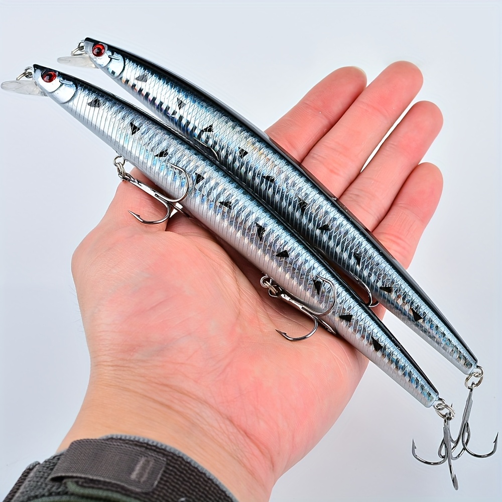 TEMU 2pcs Minnow Fishing Lures - Wobbler Crankbait Hard Bait, | 7.08" 24g |vibrant Mixed 10 Colors With Treble Hooks For Pike, Carp, Perch, Trout,
