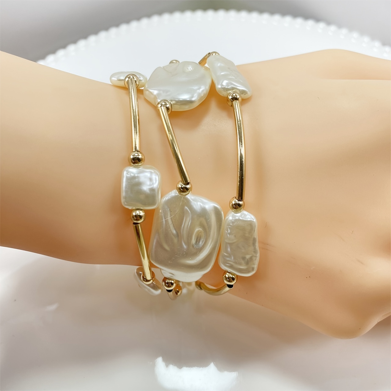 Three-Piece French Vintage Bohemian Style, Elegant Temperament, Goddess Vibe, Easy And Generous Daily Wear Bracelet for Women