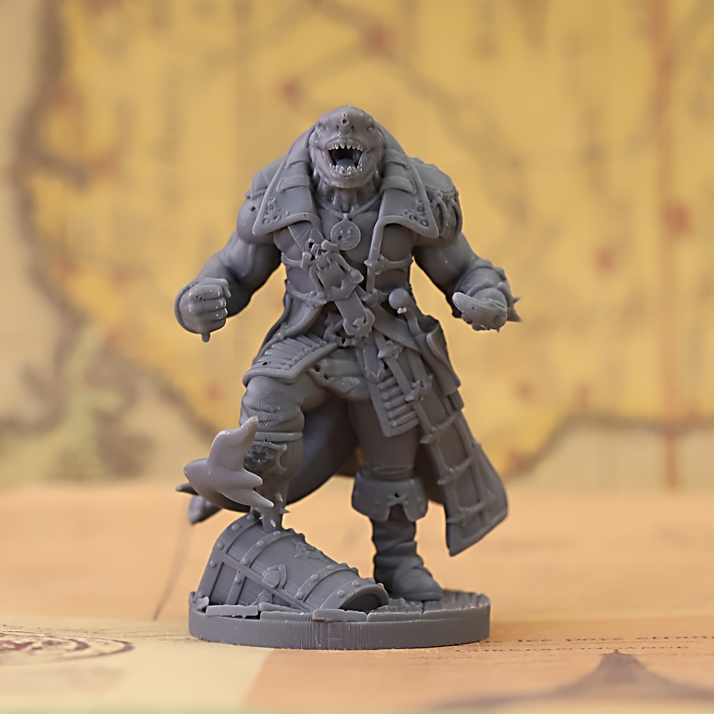 

Asable Shark Pirate Miniature Figure, Abs Material, Hand-, , Collectible, For Tabletop Rpgs, Suitable For 14+