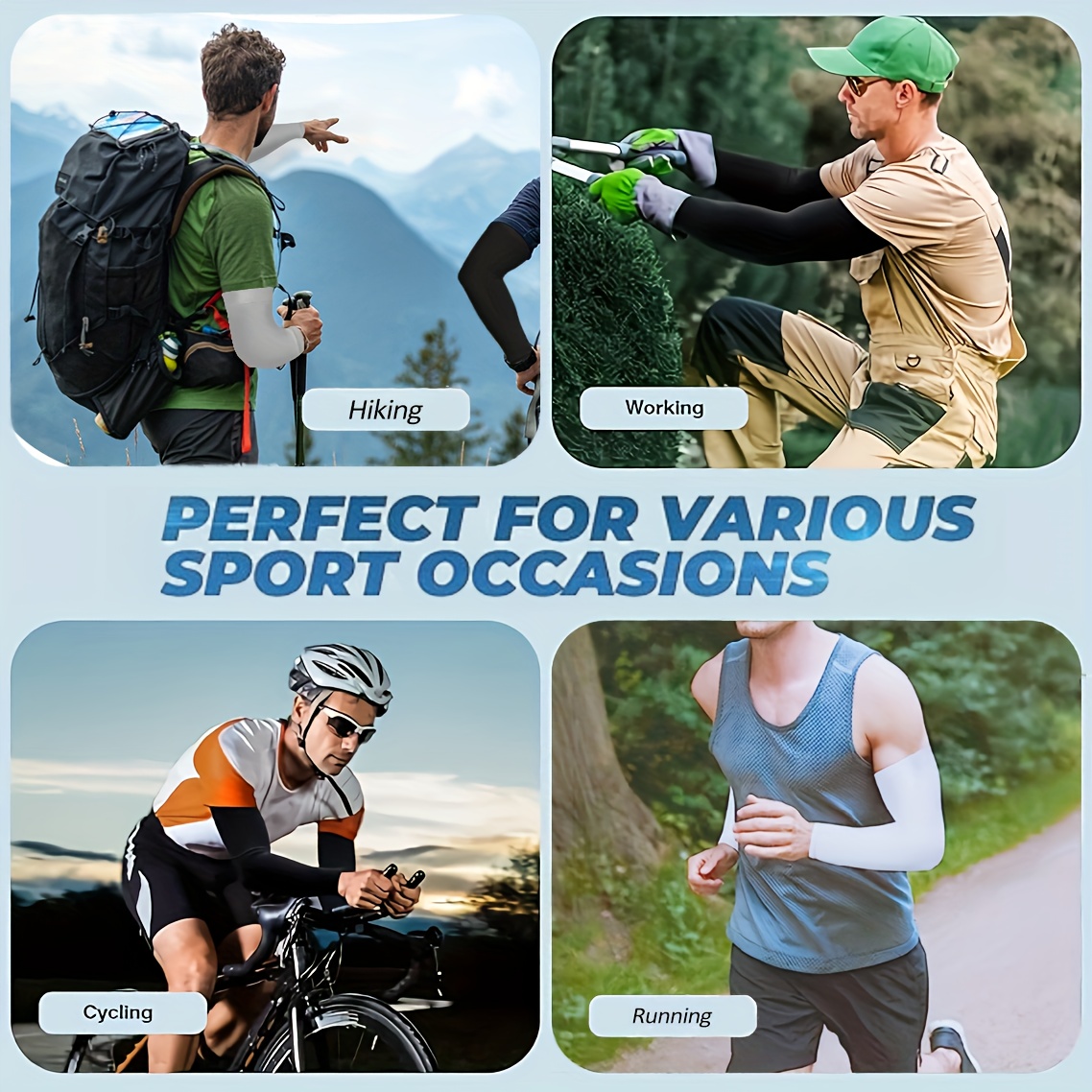 3/6 pairs Cooling Sleeves Arm Sleeves Men Women Sports Compression Sleeves for Driving, Golfing, Fishing, Cycling, Hiking, Doing Sports