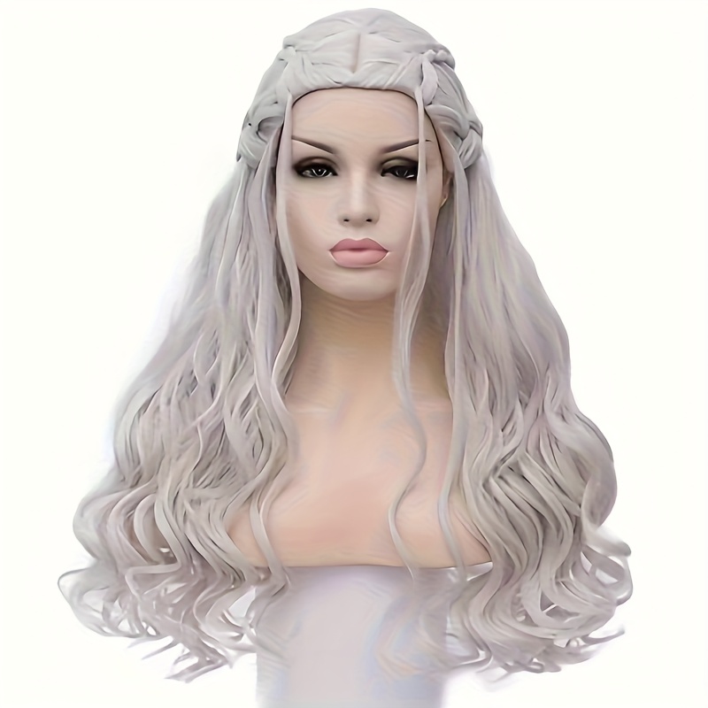 TEMU Perruque Longue Élégante, Fibre Résistante à la Chaleur, Boucles Ondulées, Bonnet en Rose, Convient pour Cosplay, Anime, Jeux et Jeu de Rôle de