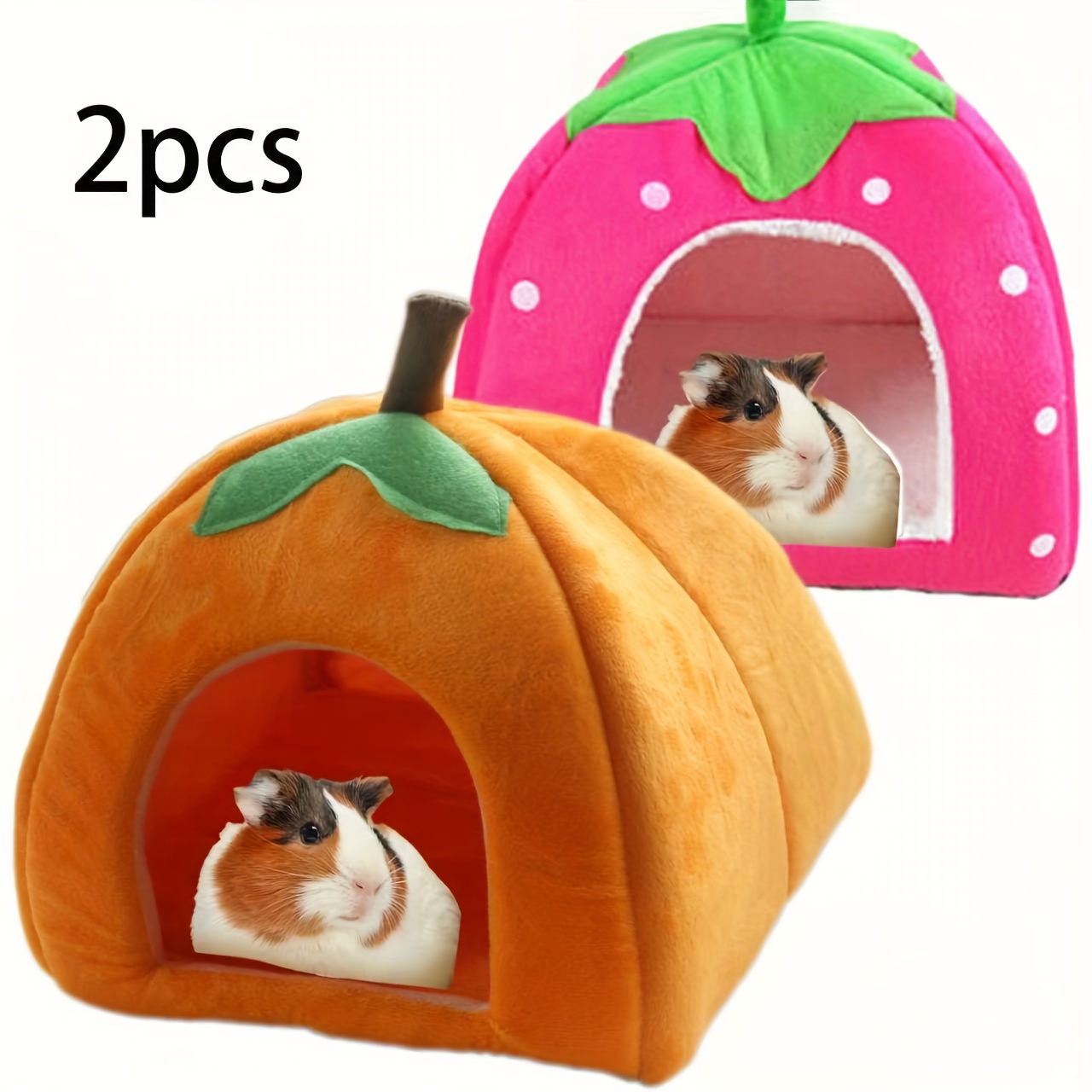 2pcs pumpkin shaped removable and washable small pet warm villa style semi enclosed soft indoor pet house multiple colors Product details 4